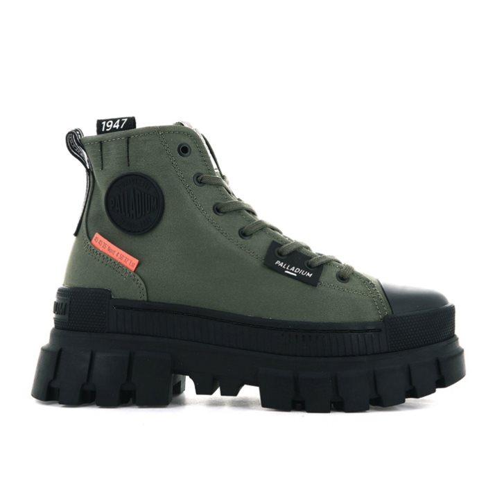 Chaussures Plateforme Palladium Revolt Hi TX Femme Vert Olive | FR OVR367J